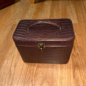 Crocodile Patterned Travel Brown jewelry travel storage Bag